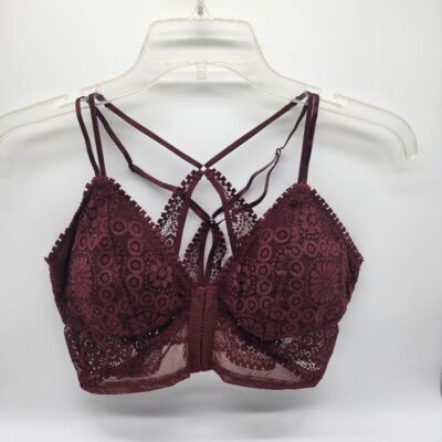 Aeri Royal Beery Joy Lace Padded Longline Corset Bralette Size Medium NWT