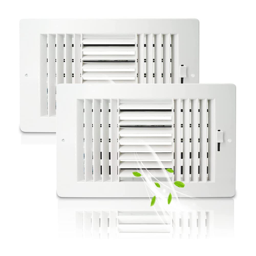 PATIKIL 2-Pack 2x14 Duct Opening Vent Cover – Brown Toe Kick Register Grille For HVAC, Wall/Ceiling/Floor, Rust-Resistant Steel, Outer Size 3.4 X 15.4 Inches, Screws Included