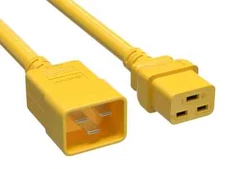 Heavy Duty Power Extension Cord (IEC320 C20 to IEC320 C19), Yellow -2/3/6/8/10ft