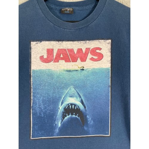 Jaws Universal Studios Youth Medium T-Shirt Blue Graphic Movie Tee Rare - Picture 2 of 10