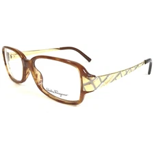 Salvatore Ferragamo Eyeglasses Frames 2664-B 641 Brown Gold Silver 51-15-130
