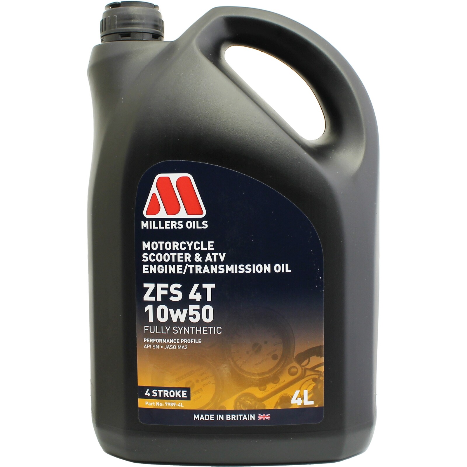 Millers Oils ZFS 4T 10w-50 Fully Synthetic Motorcycle Engine Oil - 4 Litres 4L