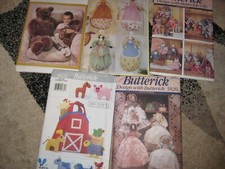 5 BUTTERICK HOLIDAY CRAFTS SEWING PATTERNS UNCUT