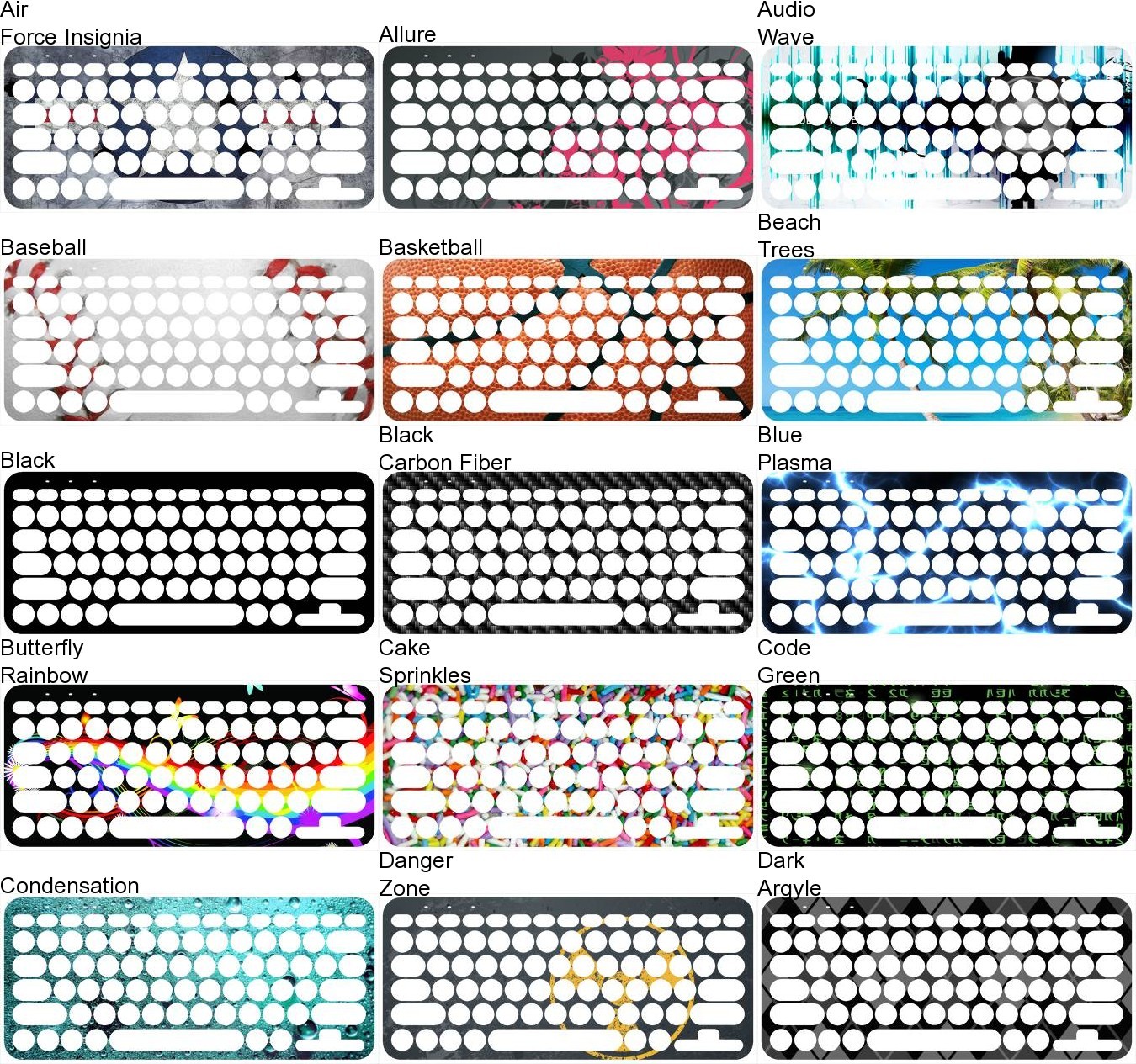 Choose Any 1 Vinyl Decal/Skin for Logitech K380 Keyboard - Free US Shipping!