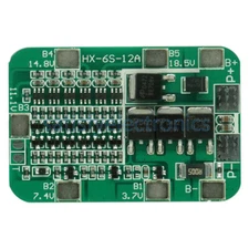 15A 6S BMS Protection PCB Board For 6 Packs Li-ion Lithium 18650 Battery Cells S