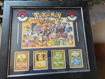 Pokemon Base Set Starters Framed Licensed Pokemon | eBay