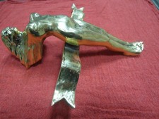 LADY DEATH MOTORCYCLE MASCOTE,  HOOD ORNAMENT, WCC Style. BRASS.