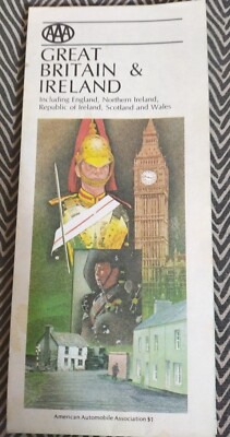 Great Britain And Ireland Scotland Wales UK Street Map Fold-out 1981 AAA