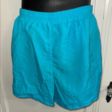 Vintage late 80s/early 90s Aqua blue/Turquoise Gitano Nylon Swim Shorts