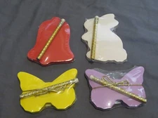 New Vintage Lot 4 Fancy Note Pad Book & Pencil Butterfly, Bell, & Bunny Rabbit
