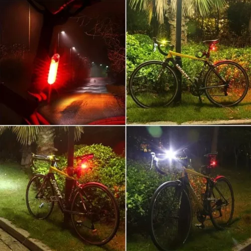Luz de bicicleta Luz trasera Luz delantera USB recargable LED Lámpara de bicicleta Impermeable - Imagen 9 de 16