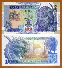 Norseland, 100 Kronur 2016, Private Issue, Essay / Specimen UNC Viking, Dragon