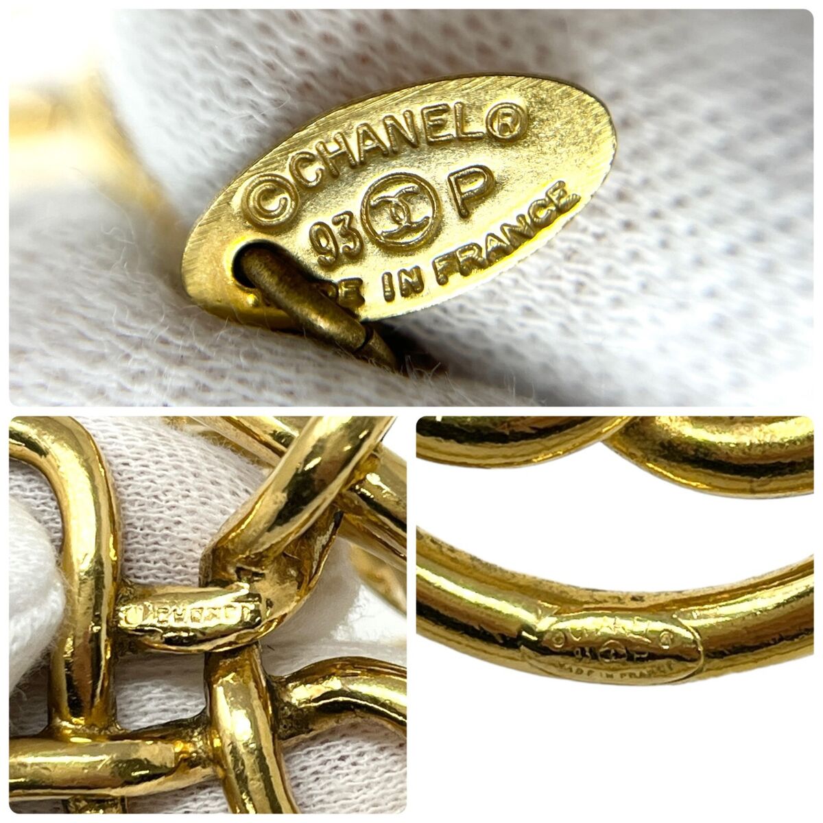 CHANEL Vintage 93P CC Logo Chain Belt Accessory Gold Metal CHANEL Vintage 93P CC Logo Chain Belt Accessory Gold Metal