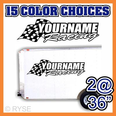 Team Your Name Racing Flag Trailer Decal Sticker MX ATV Bike Race Stock ...