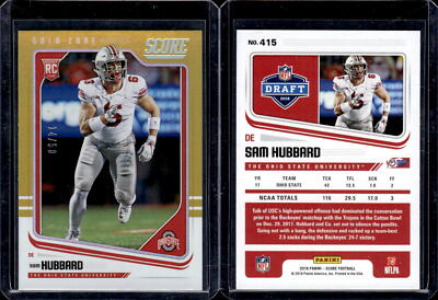 2018 Score Gold Zone #415 Sam Hubbard 14/50 - EXACT SCAN
