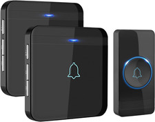 Wireless Doorbell, Waterproof Door Chime Kit Operating at 1300ft - 2 Receivers