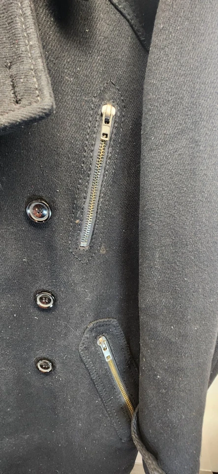 Projek Raw Peacoat Coat Emo Gothic Three Zippers Deep Pockets Mens XL - Image 4 of 4