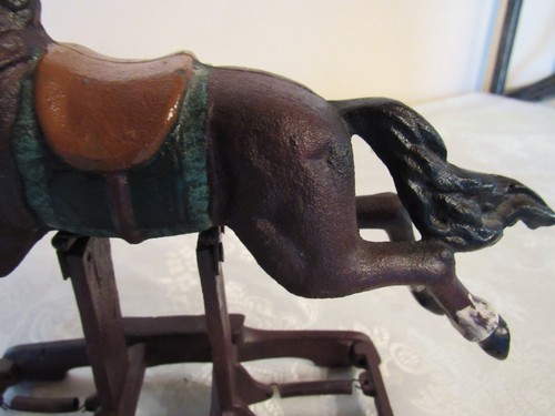 Vintage Gusseisen Sammler Spielzeug Schaukelpferd Figur - Bild 12 von 18