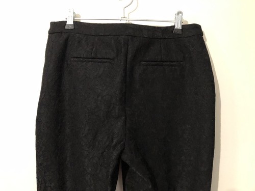 David Lawrence 10 Pants Black Stretch Lace High Waist Skinny Leg Capri Style EUC - Picture 3 of 8
