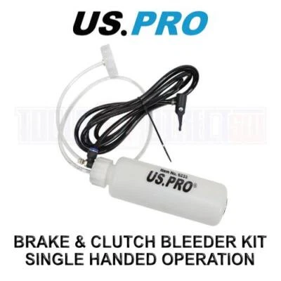 US PRO Tools Brake & Clutch Bleeder Kit - Single Handed Operation 6233 - Image 1 of 3