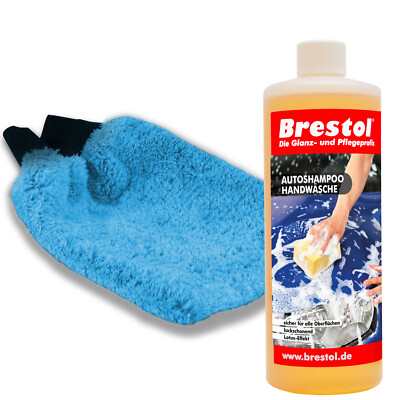 AUTOSHAMPOO 1000 ml mit Mikrofaserhandschuh Handwäsche Lotuseffekt Autoschampoo
