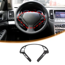 For Infiniti G37 2010-2013 Carbon Fiber Car Steering Wheel Button Cover Trim ABS