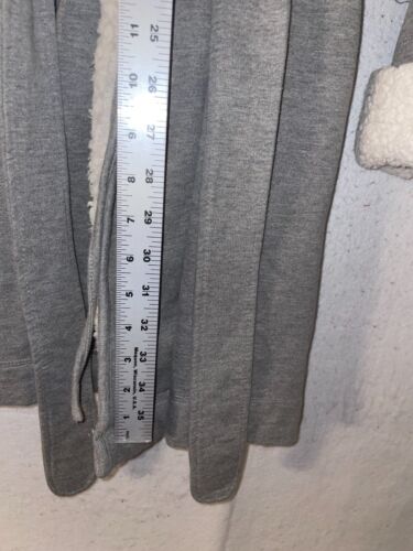 TOMMY HILFIGER Women’s Gray White BATHROBE Sz S M Sherpa lined Cozy Soft Knit - Picture 2 of 7