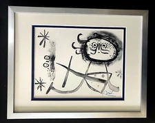 JOAN MIRO 1971 BEAUTIFUL SIGNED PRINT MATTED 11 X 14 + BUY IT NOW!! LIST $695 