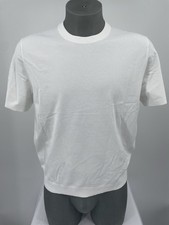 Theory Mens T-Shirt White Size L Soris Light Bilen Short Sleeve Stretch Knit