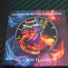 U.S. Mint American Eagle 2024 Neon Flames 1 oz .999 Silver Limited Mintage 172/…