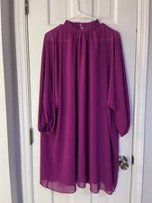 Trina Turk Magenta Chiffon Dress Size Med EUC