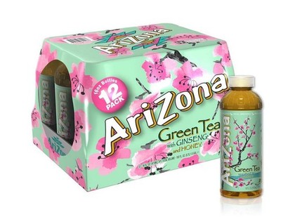 Arizona Green Tea with Ginseng and Honey, 16 Fl Oz (Pack of 12)