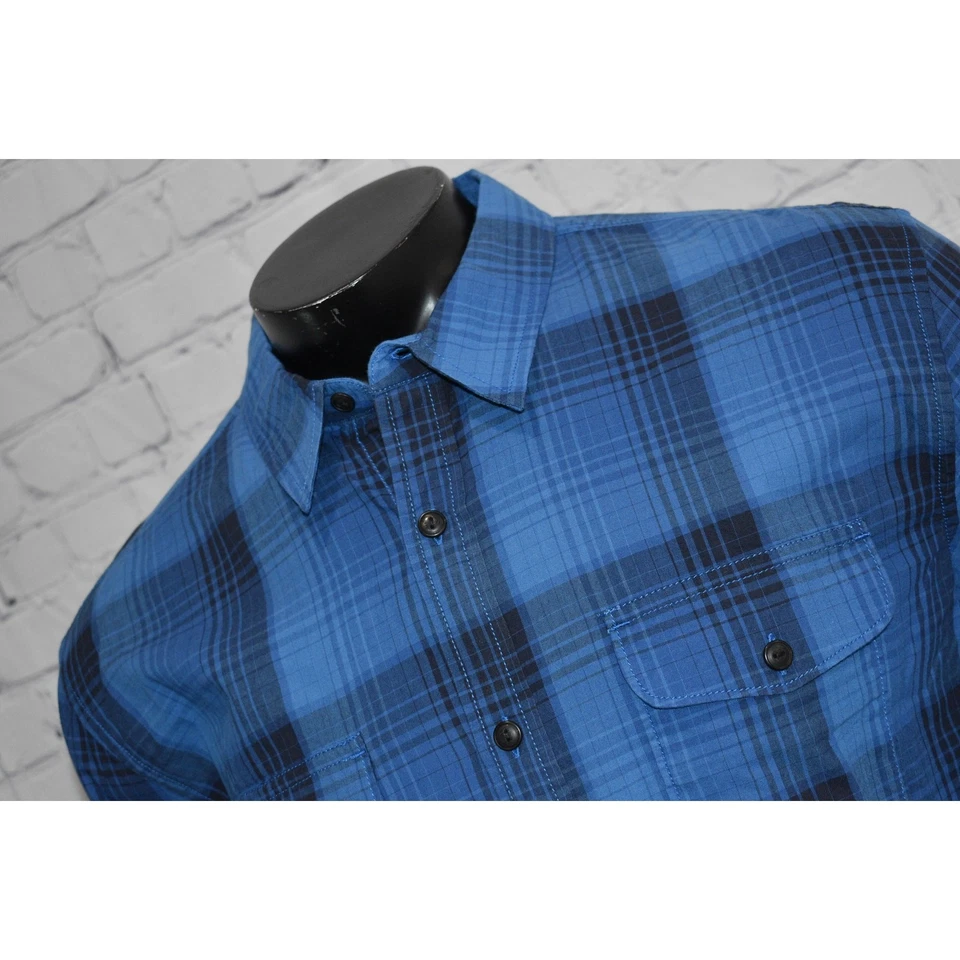 Lucky Brand Jeans Shirt Mens Size XL Blue Black Plaids Cotton NEW TAGS - Image 2 of 4