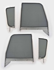 1955-1959 Chevrolet Pickup Truck Suburban Grey Glass Vents Doors Chrome Frame