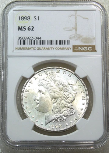 1898 P Morgan Silver Dollar NGC MS62 Frosty White Just Graded New Holder #V270E