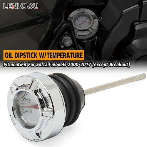 62896-00 Aluminum Oil Temperature Dipstick Gauge For Harley Softail 2000-2017