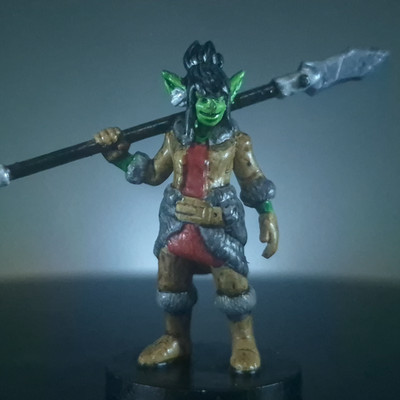 Hand Painted Goblin Spear Fighter Miniature DND Pathfinder RPG Mini