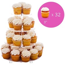 Elegant 4 Tier Cupcake Stand - Acrylic Dessert Tower