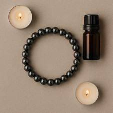 Magnetic Hematite Bracelet 8mm Natural Black Stone Beads for Pain Relief