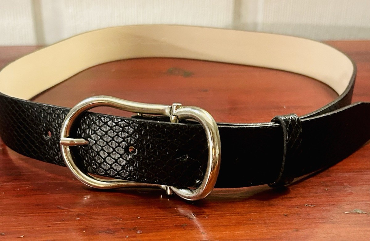 Vintage Banana Republic Genuine Italian Leather Belt Banana Republic Genuine Italian Leather Belt, Black, Silver  main image 3