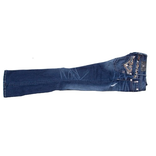 Miss Me Jeans Women Sz 28 Signature Boot (fit 30x33) Bling Flab Pockets Low Rise - Picture 3 of 15