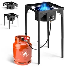 ZOKOP Portable Outdoor Propane 75,000 BTU 1 Burner Camping Stove Party BBQ Grill