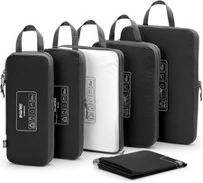 6 Set Compression Packing Cubes, 3 Sizes Travel Packing Organizers for Suitcases