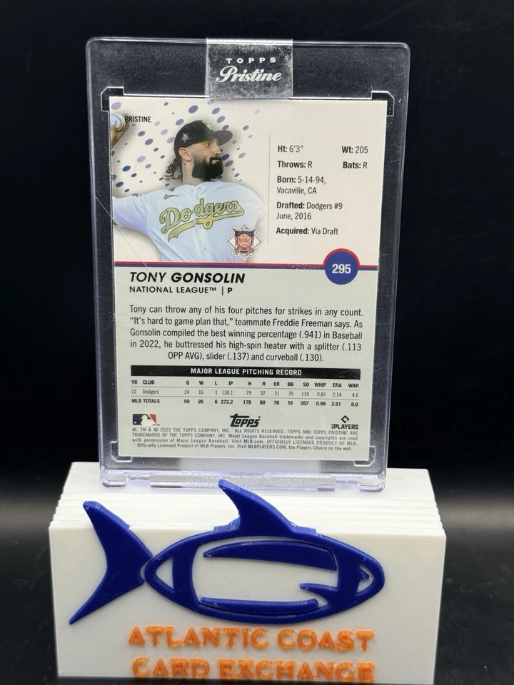 2023 Topps Pristine Tony Gonsolin Pristine Refractor Encased Los Angeles Dodgers - Image 2 of 2