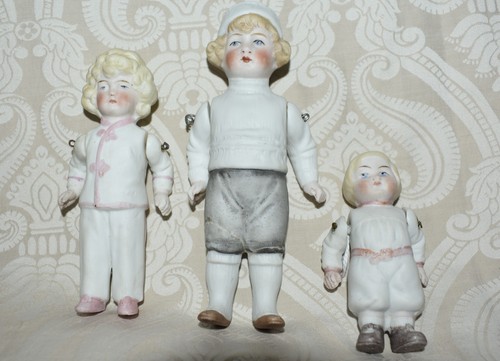 Three German All Bisque Dolls