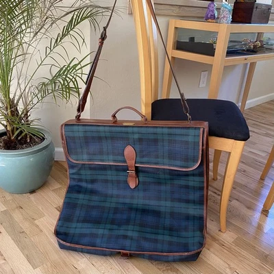 Polo by Ralph Lauren Plaid Case with Tan Leather Trim Polo Ralph Lauren Unisex Leather Card Case Tartan Lining NEW  main image 3