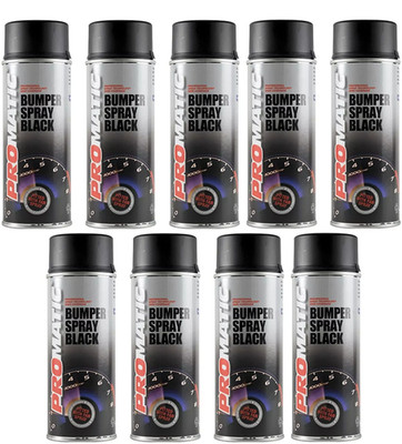 9x Promatic Bumper Spray Schwarz Profi Autolack Spray Aerosol 400ml