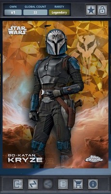 Bo-Katan Kryze Gold 50cc Legendary Star Wars Card Trader Chrome Sapphire