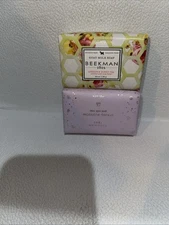 2 Bar Lot Beekman 1802 Goat Milk Soap Apricot & Honey Tea,Spring Blossom 3.5 oz