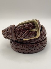 GAP Belt 36-38 1  Braided Brown Genuine Leather Belt Preppy Classic